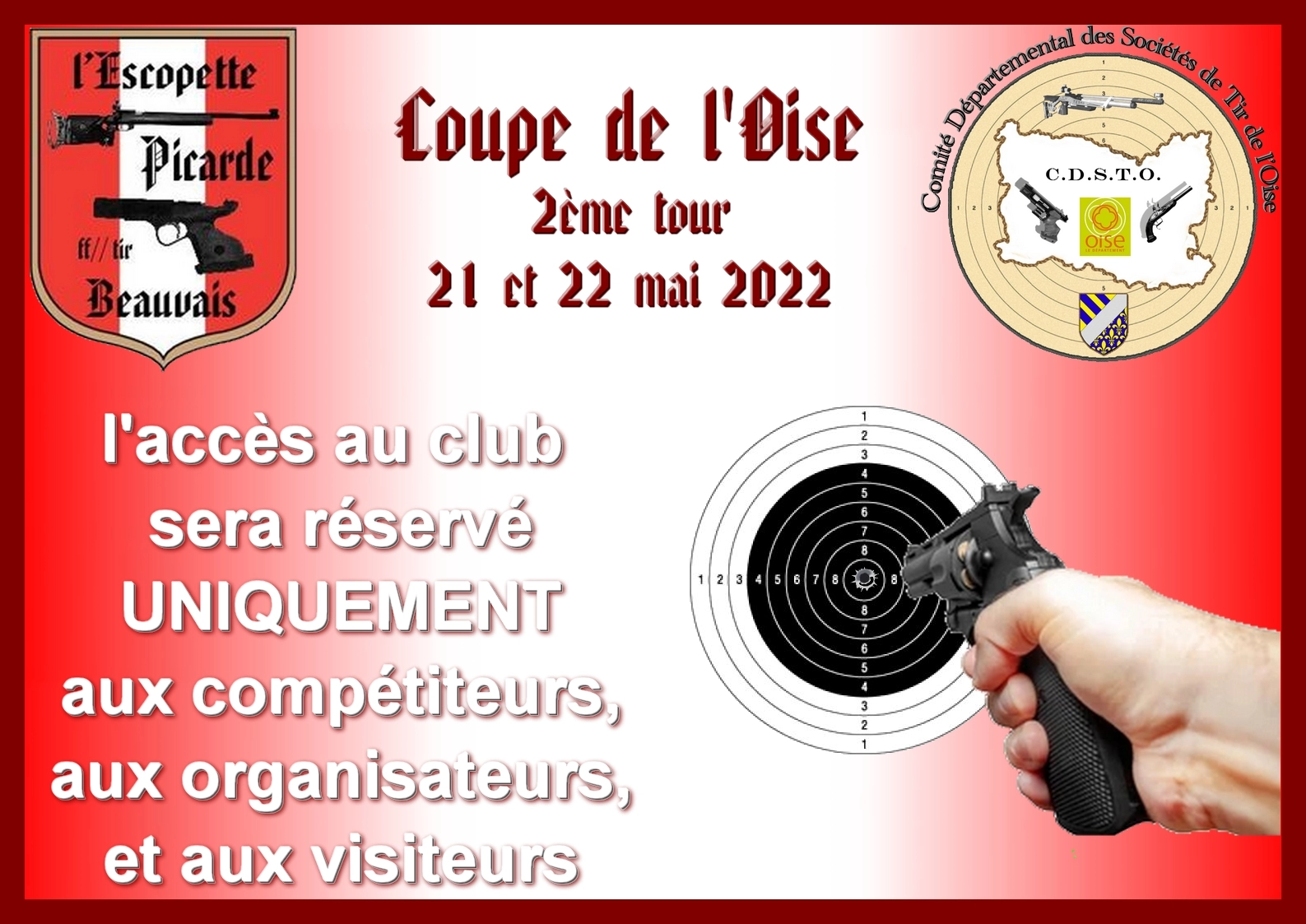 fermeture du club pour la Coupe de l'Oise 2022